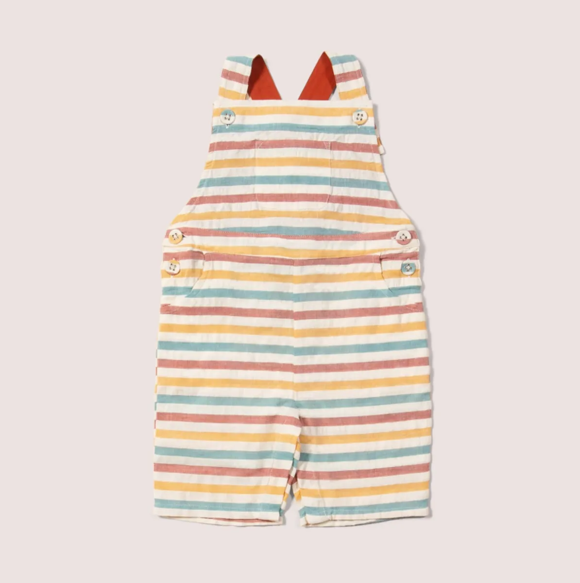 Rainbow Striped Seersucker Romper