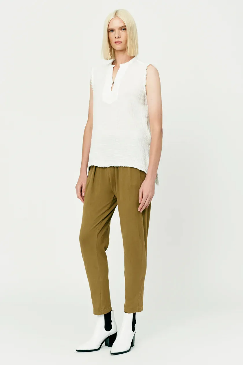 RAQUEL ALLEGRA Washed White Abiquiu Gauze Desert Top