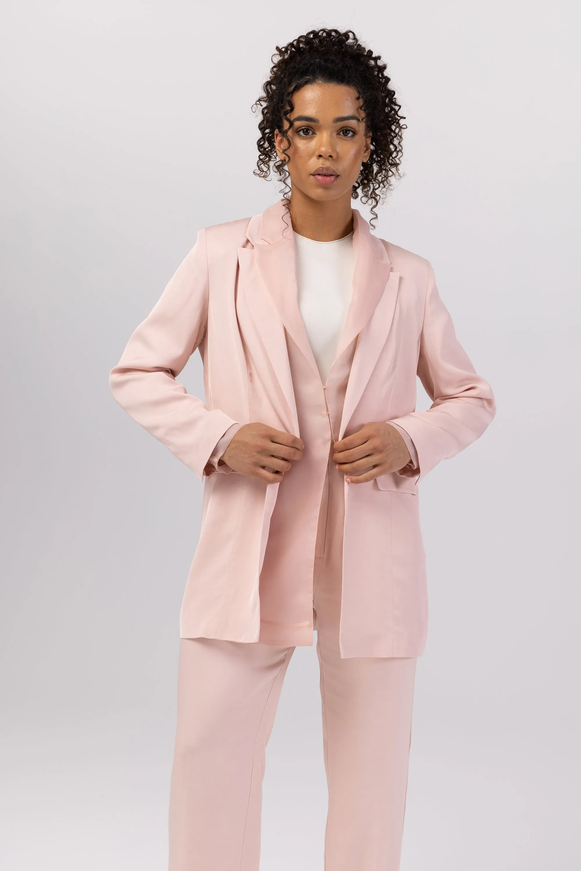 Rayan Organza Two Piece Blazer - Sepia Rose