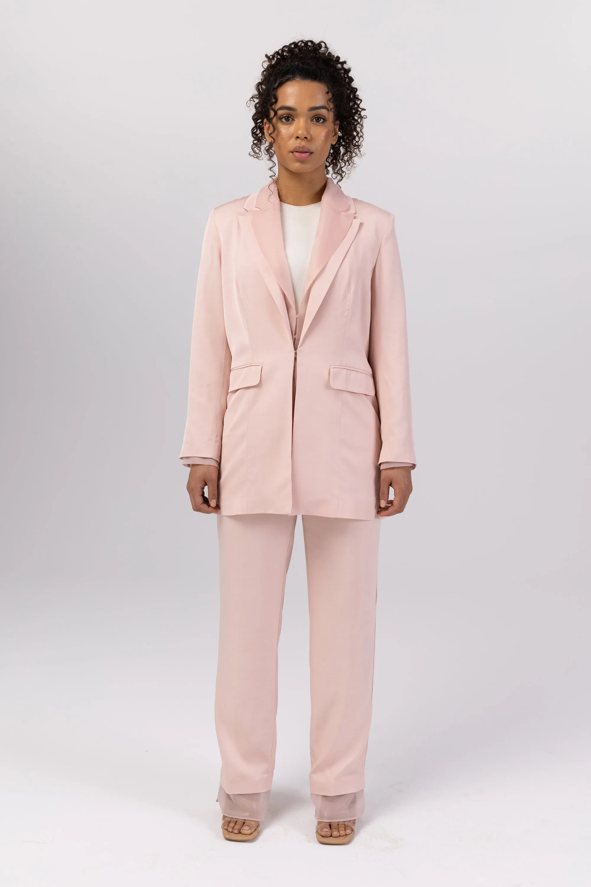 Rayan Organza Two Piece Blazer - Sepia Rose