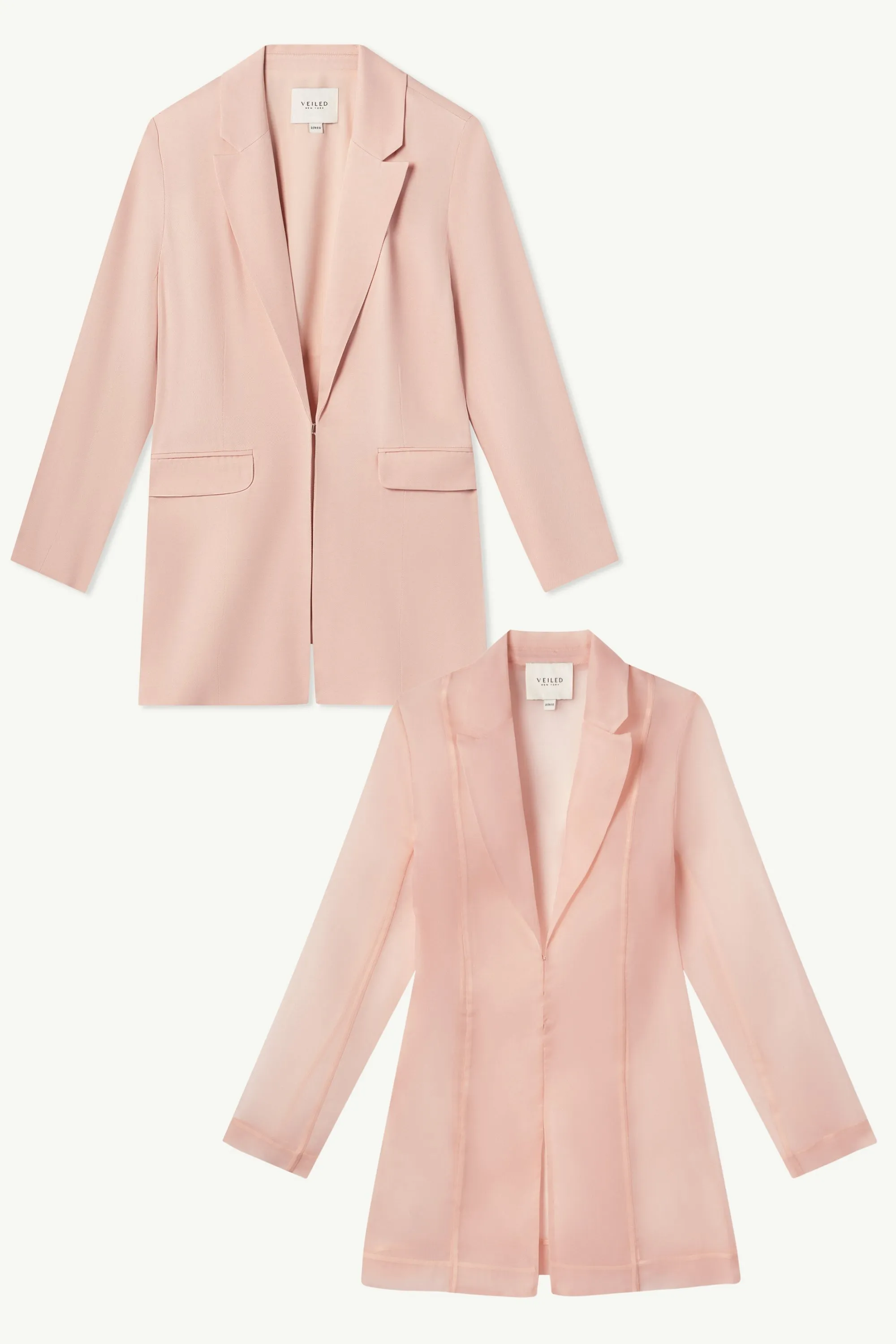 Rayan Organza Two Piece Blazer - Sepia Rose