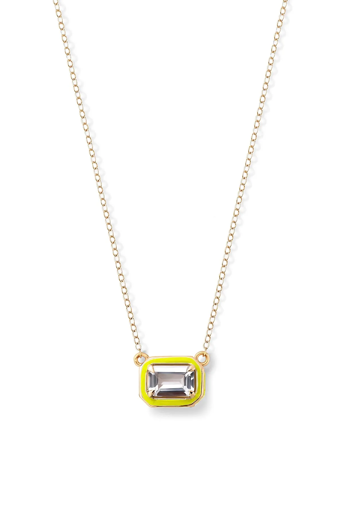 Rectangular Cocktail Necklace - White Topaz