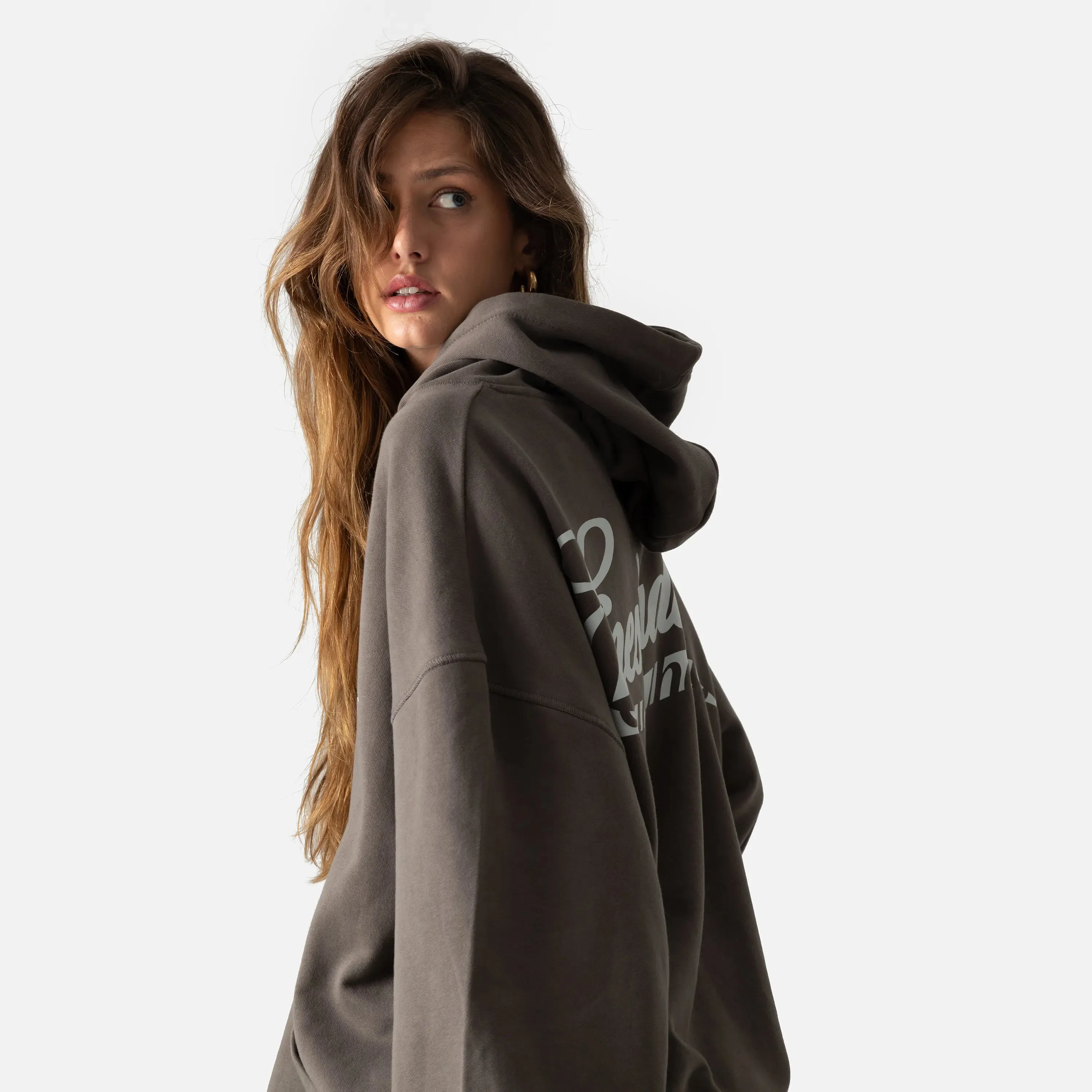 Rush Muddy Brown Oversized Hoodie