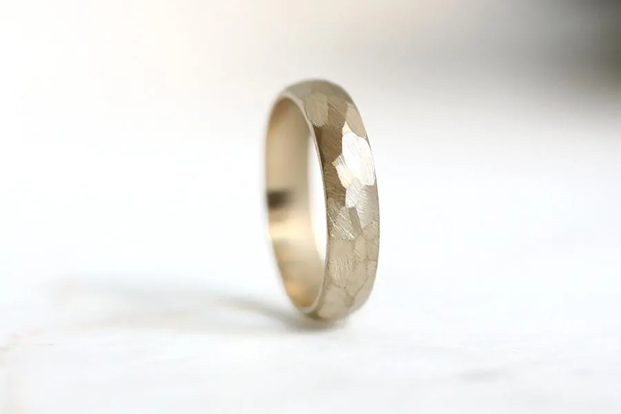 Rustic Faceted Half Round Band