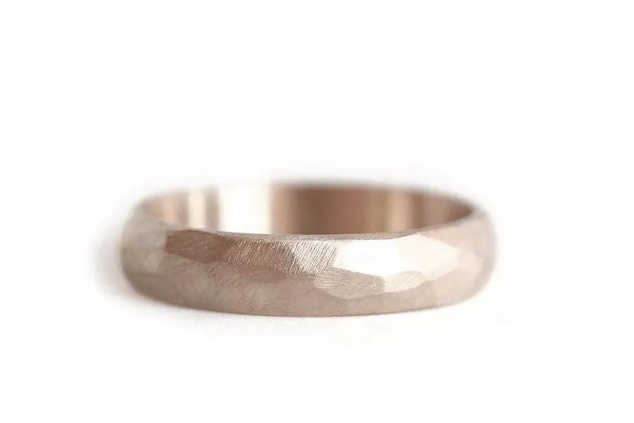 Rustic Faceted Half Round Band