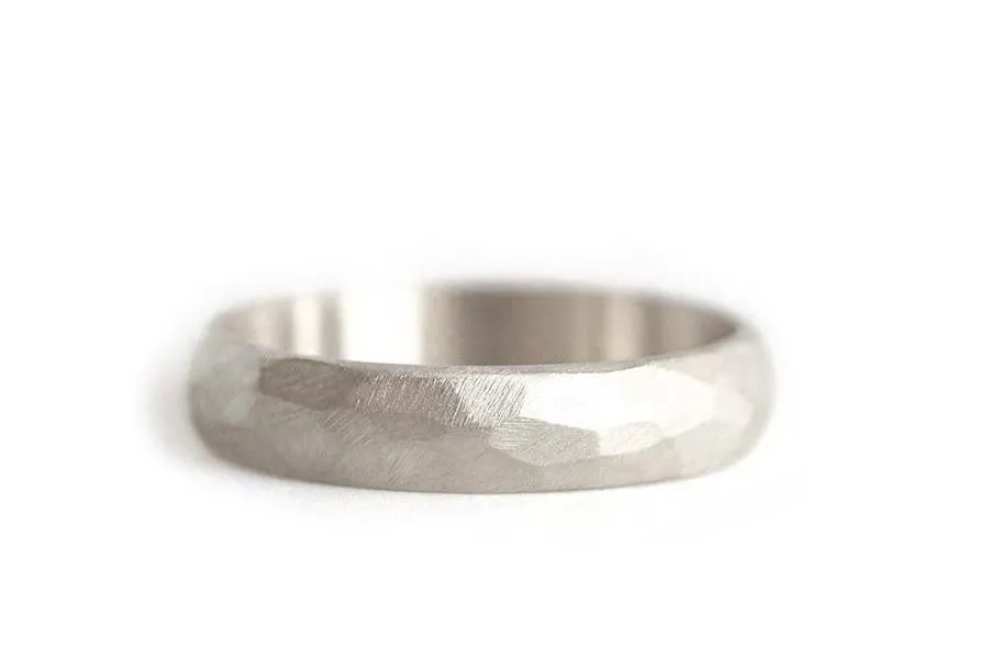 Rustic Faceted Half Round Band