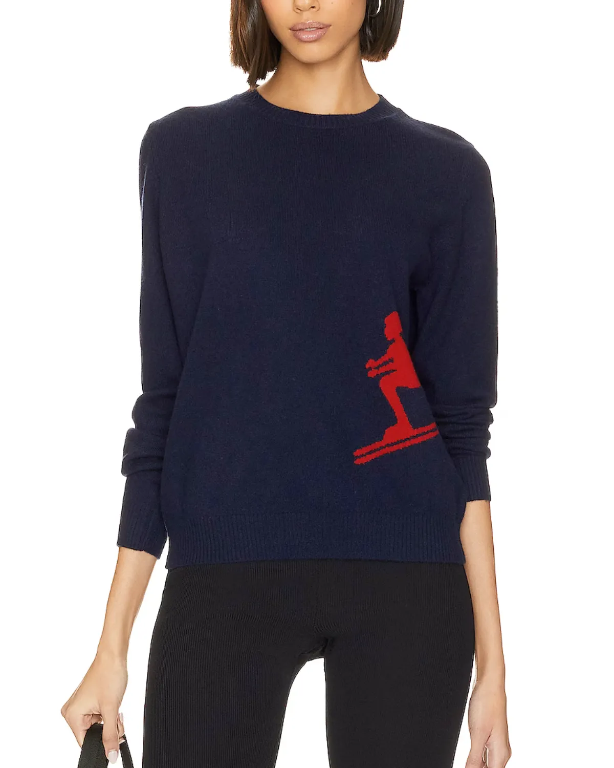 Ski Crewneck Sweater (Navy Red)