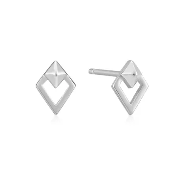 Spike Diamond Stud Earrings - Silver