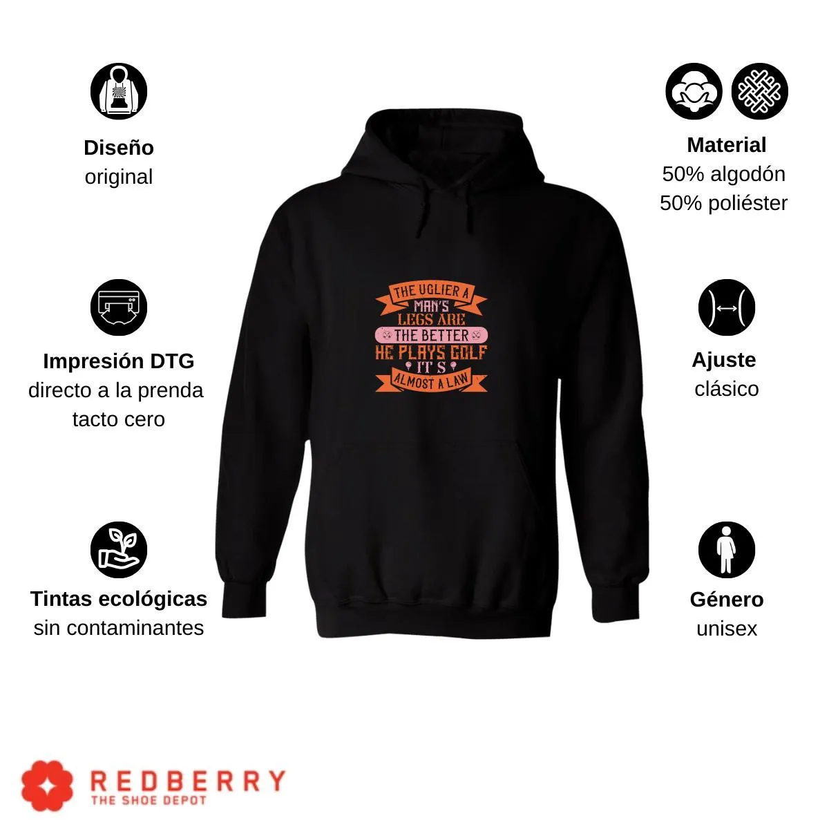 Sudadera Hombre  Hoodie Golf Deporte Frases 043