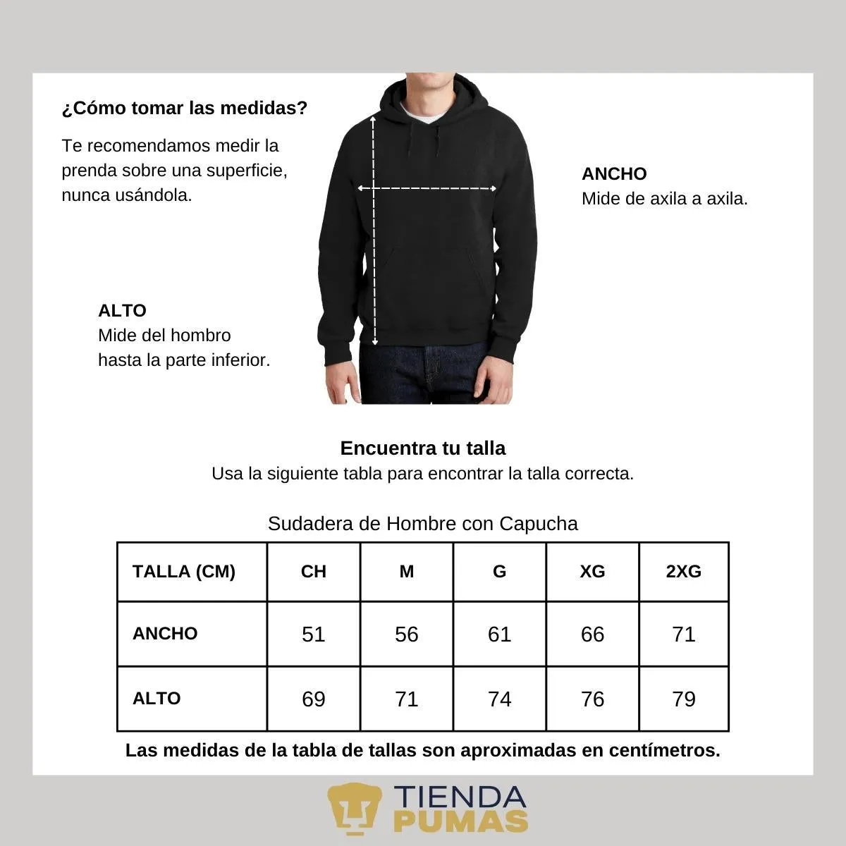 Sudadera Hombre Hoodie  Pumas UNAM Domo Nieve