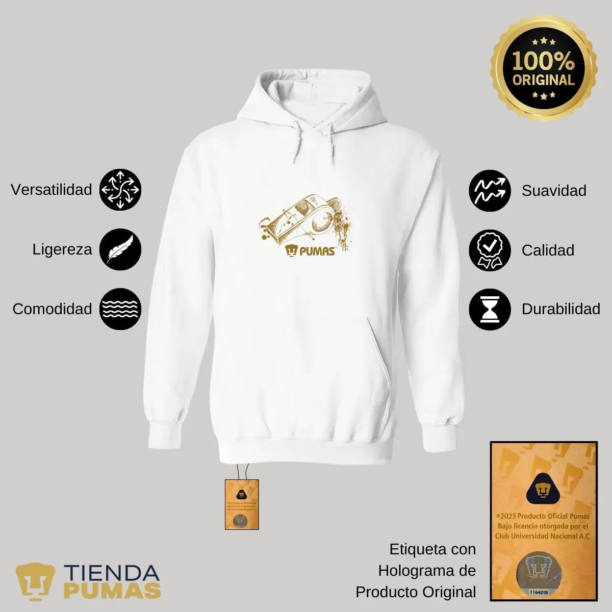 Sudadera Mujer Hoodie  Pumas UNAM árbitro