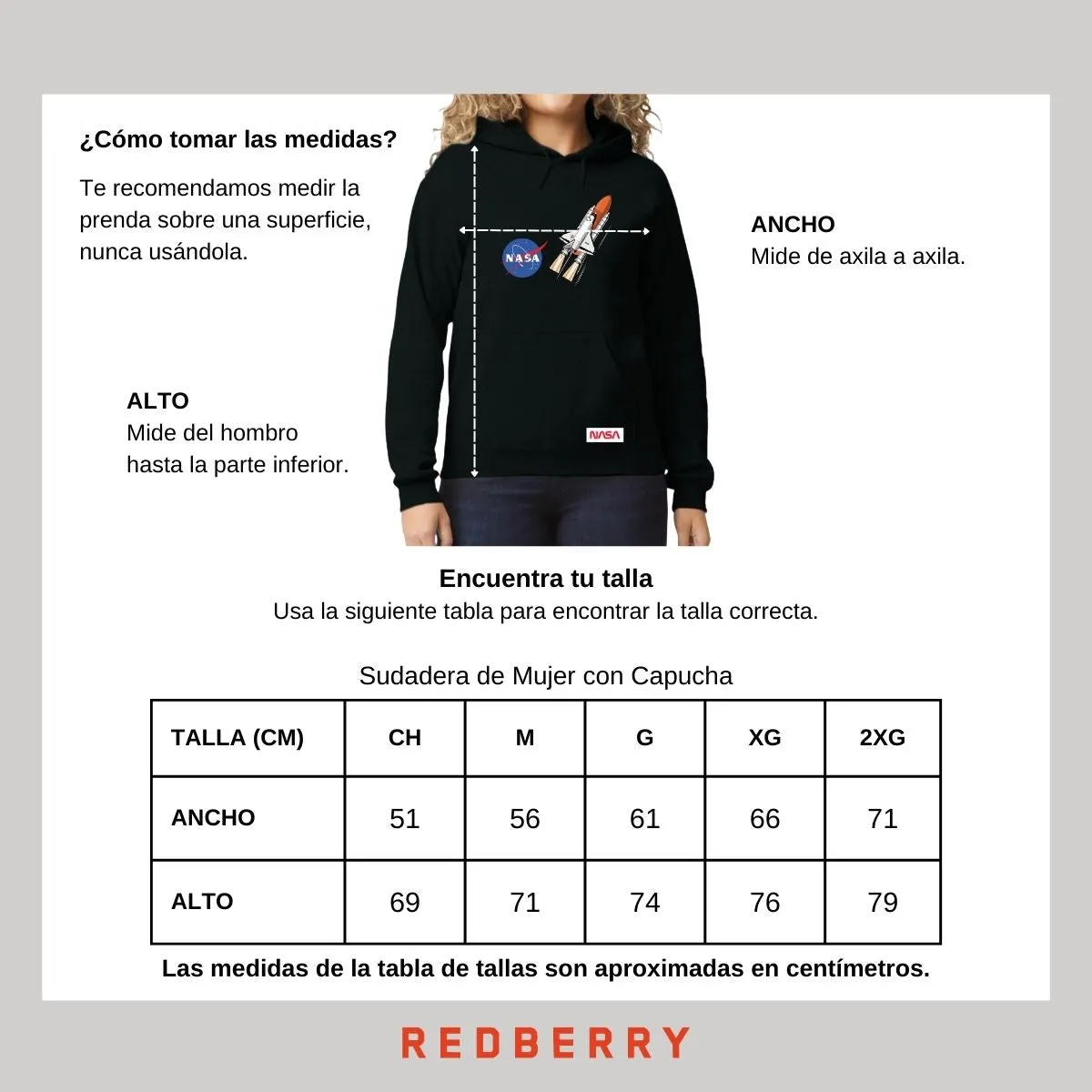 Sudadera para Mujer Hoodie Nasa Transbordador