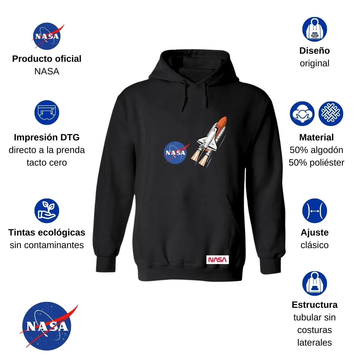 Sudadera para Mujer Hoodie Nasa Transbordador