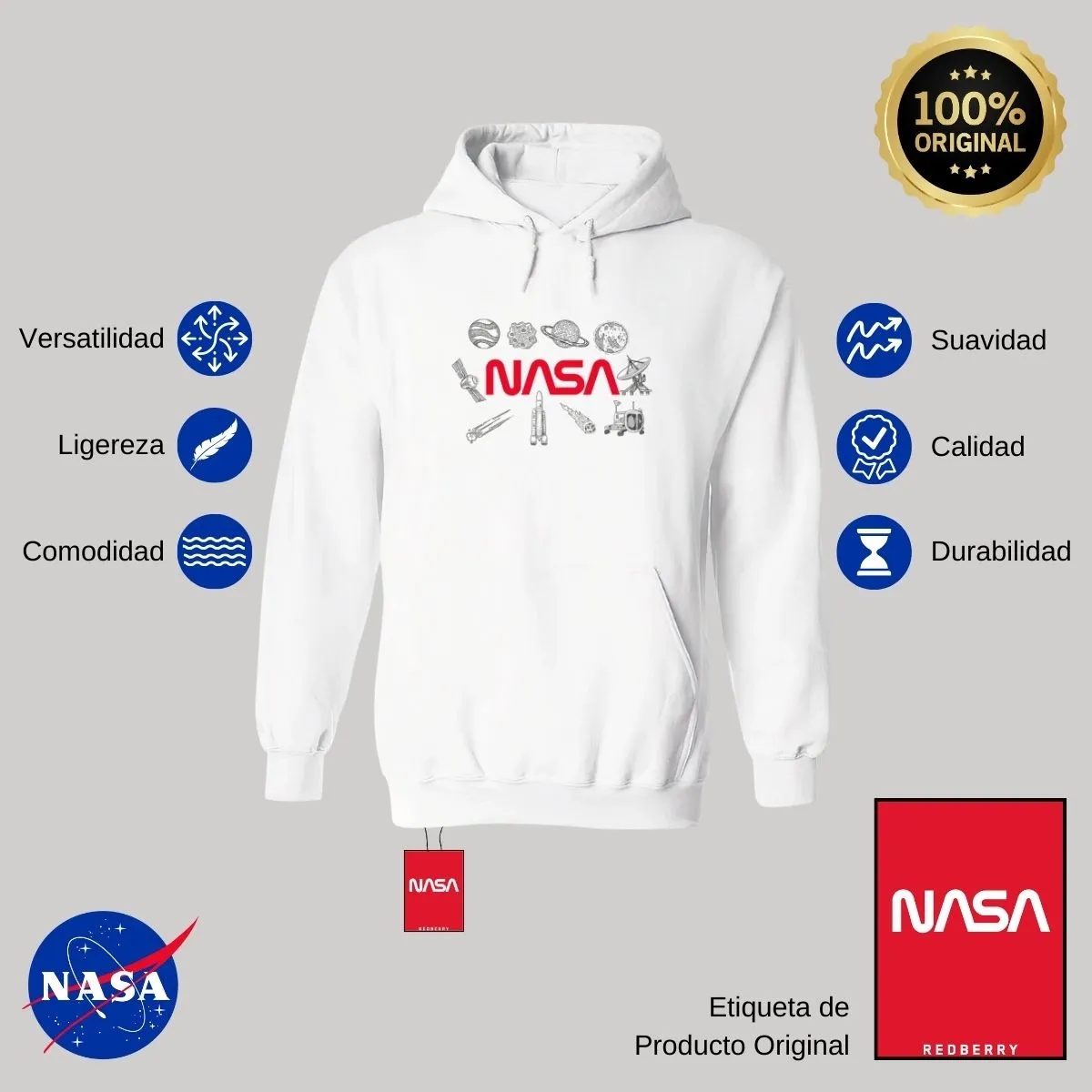 Sweater Suéter Hombre Hoodie Nasa Espacio