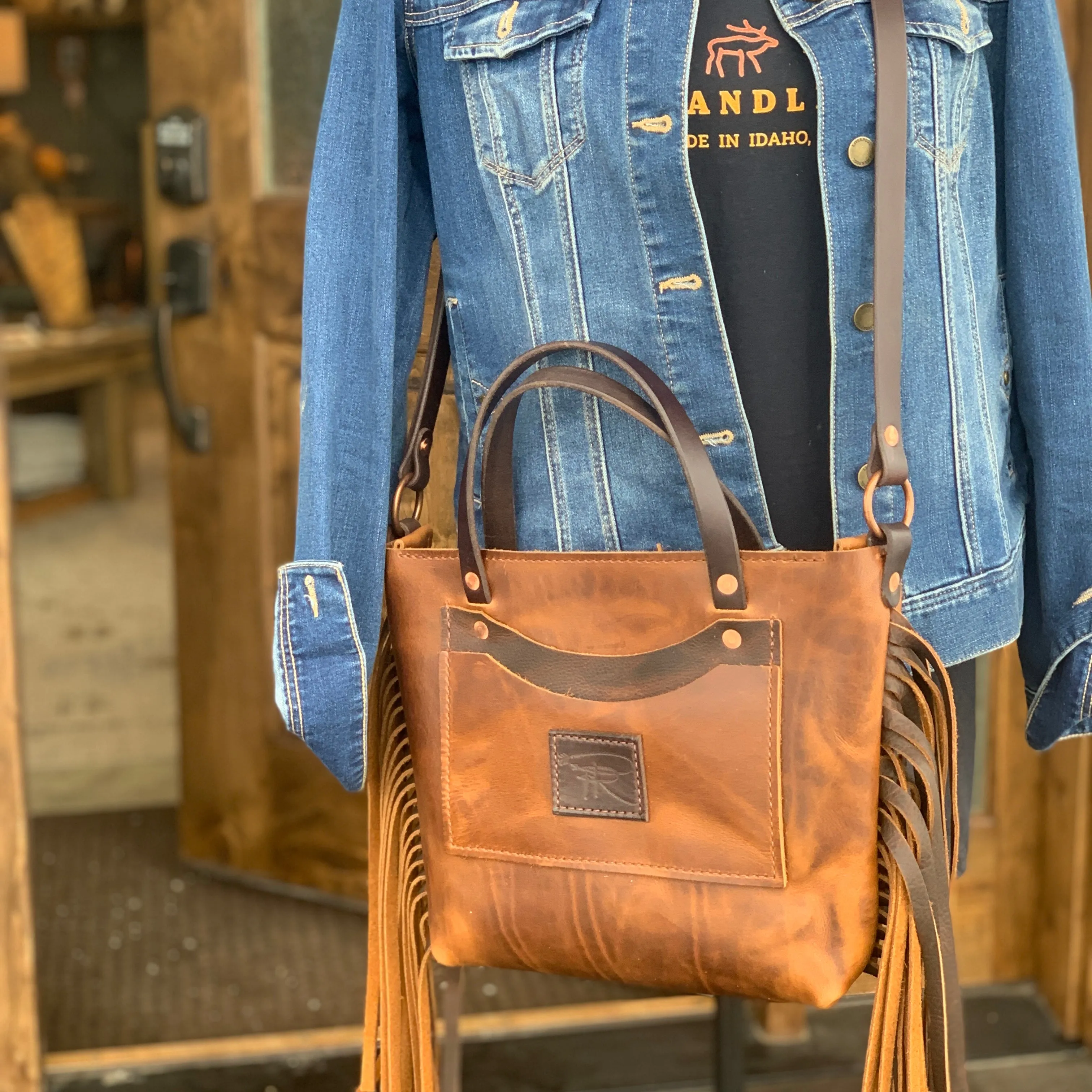 The Oakley Brown Fringe Purse Tote