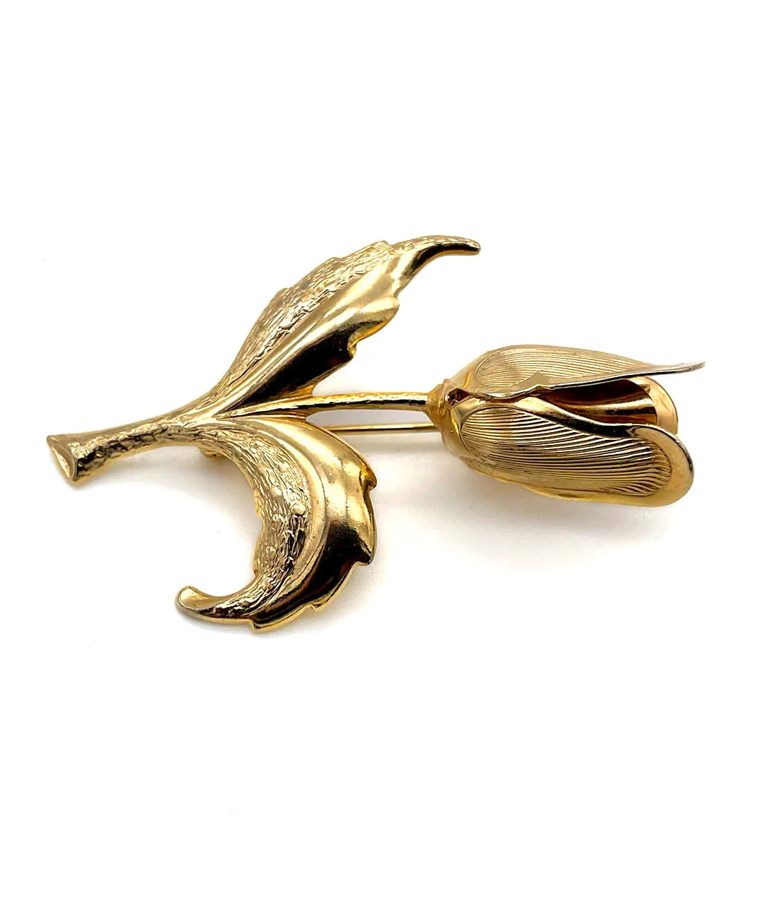 【USA輸入】 ヴィンテージ ゴールデン チューリップ ブローチ/Vintage Golden Tulip Brooch