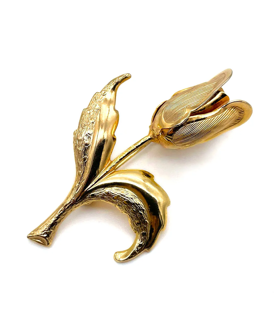 【USA輸入】 ヴィンテージ ゴールデン チューリップ ブローチ/Vintage Golden Tulip Brooch