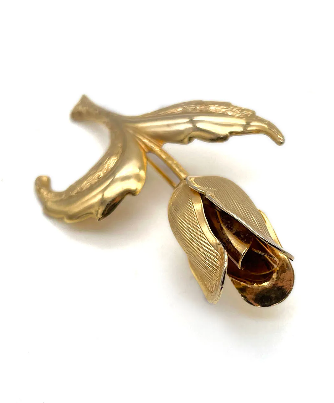 【USA輸入】 ヴィンテージ ゴールデン チューリップ ブローチ/Vintage Golden Tulip Brooch