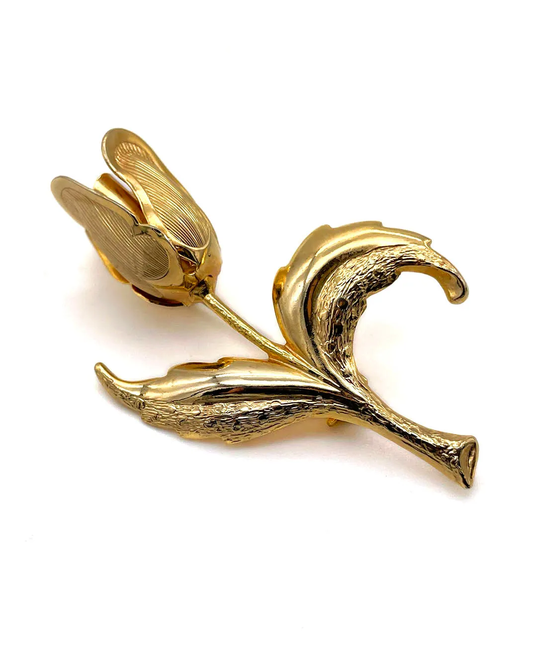 【USA輸入】 ヴィンテージ ゴールデン チューリップ ブローチ/Vintage Golden Tulip Brooch