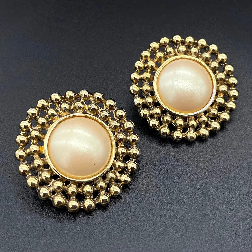 【USA輸入】ヴィンテージ GJD パール イヤリング/Vintage GJD Pearl Clip On Earrings