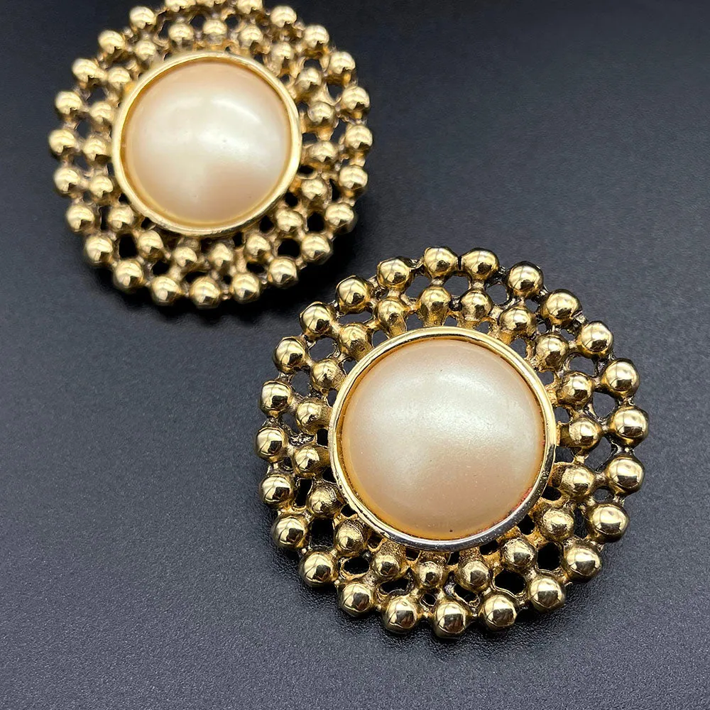 【USA輸入】ヴィンテージ GJD パール イヤリング/Vintage GJD Pearl Clip On Earrings