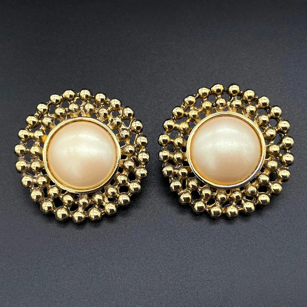 【USA輸入】ヴィンテージ GJD パール イヤリング/Vintage GJD Pearl Clip On Earrings