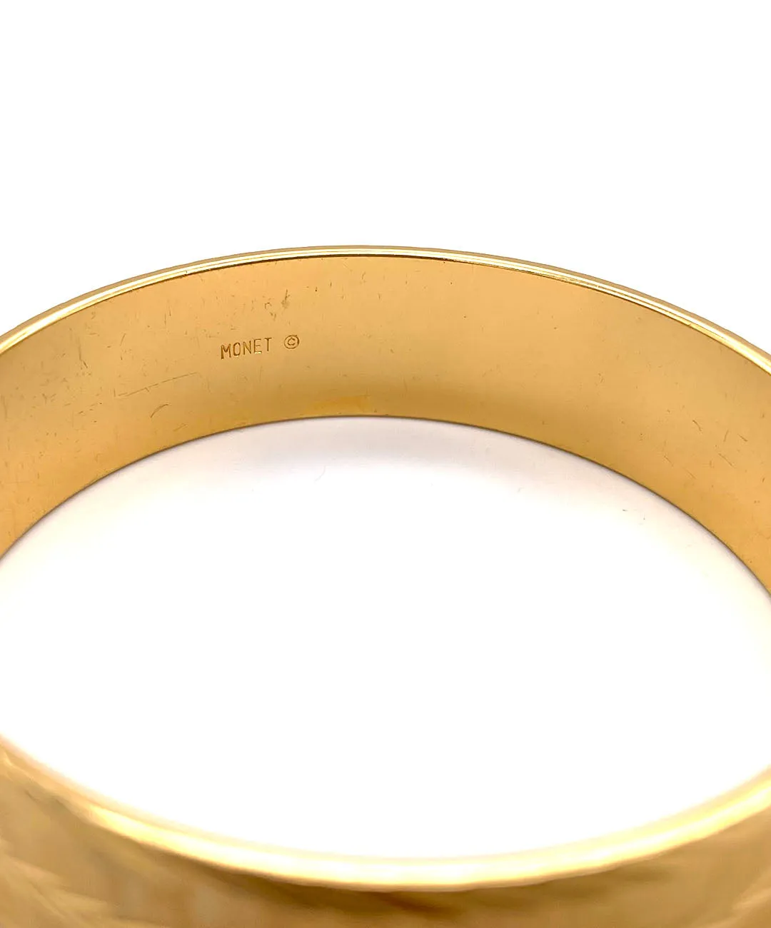 【USA輸入】ヴィンテージ MONET ゴールド カッティング バングル/Vintage MONET Gold Cutting Bangle