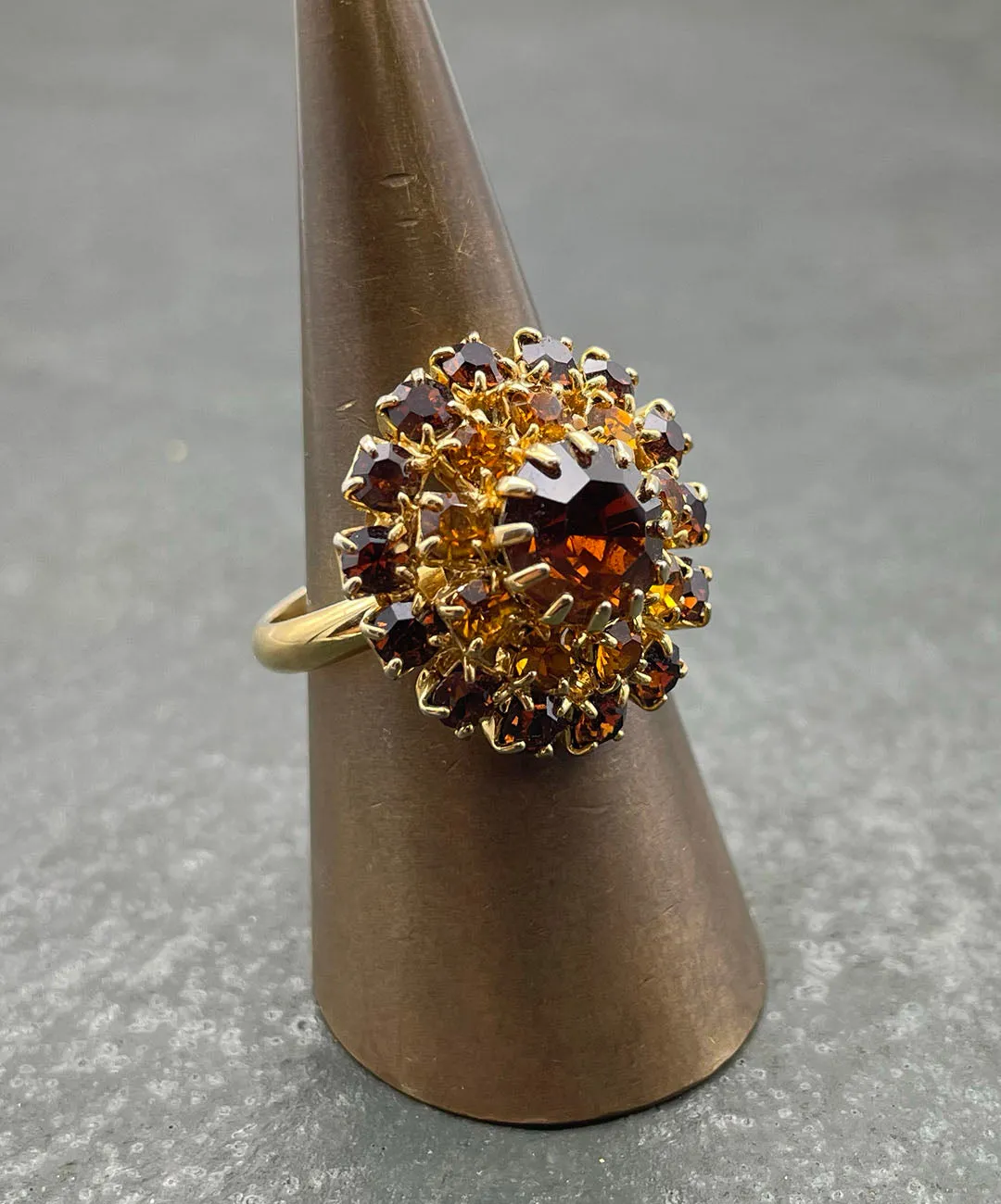 【USA輸入】ヴィンテージ アンバー  ビジュー リング/Vintage Amber Bijou Ring