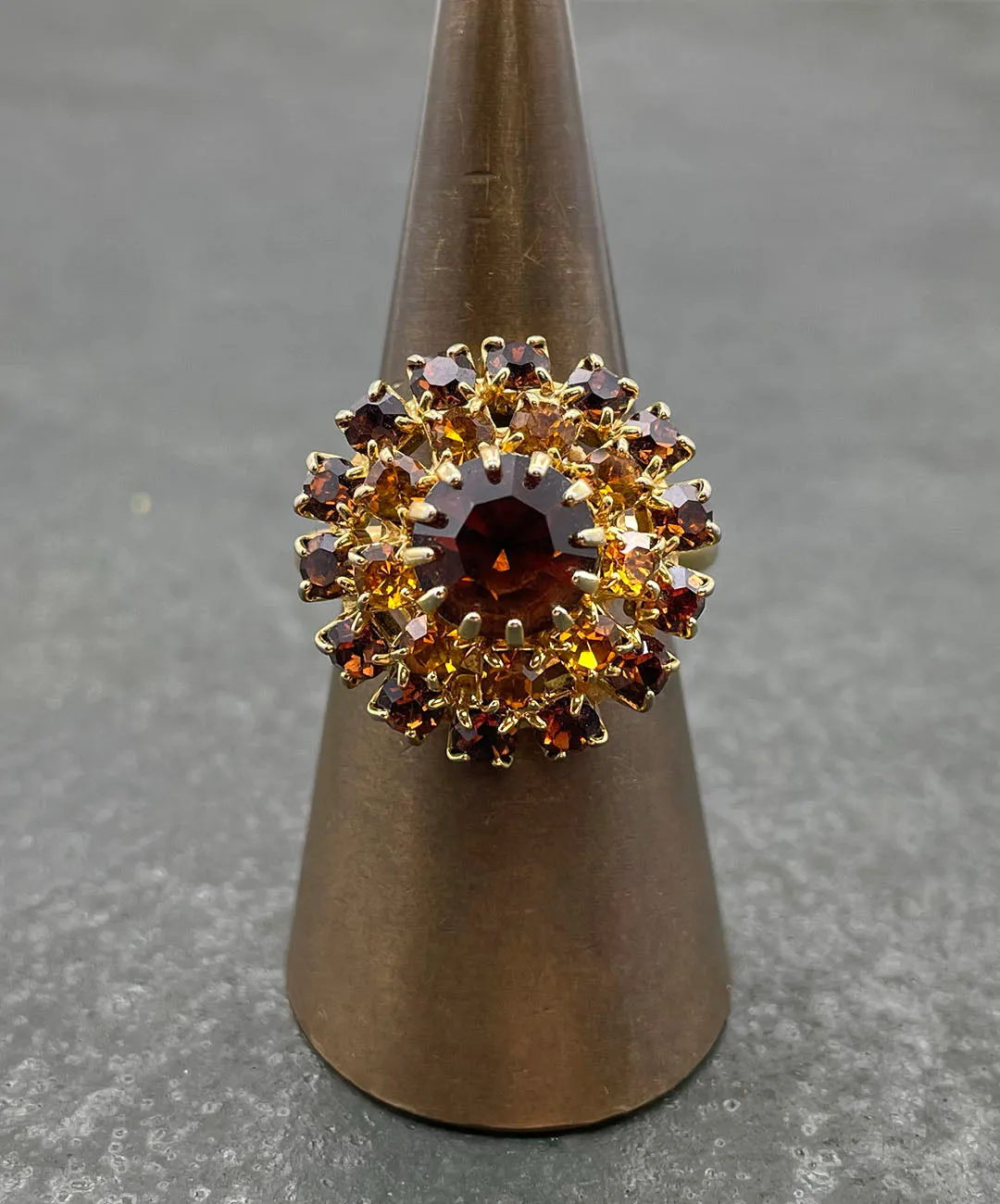 【USA輸入】ヴィンテージ アンバー  ビジュー リング/Vintage Amber Bijou Ring