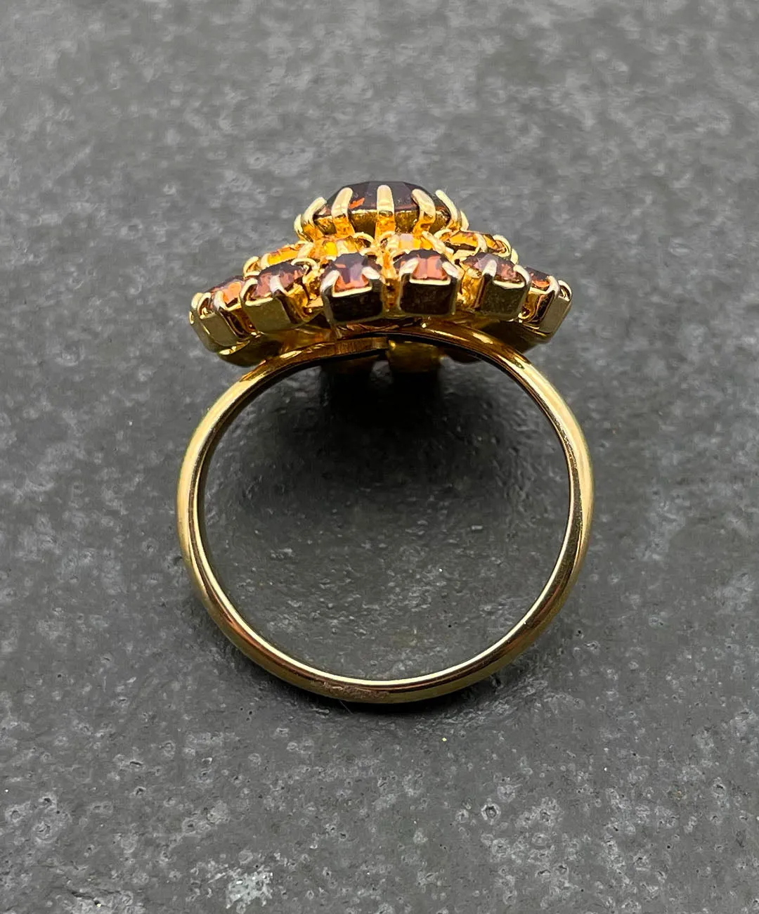 【USA輸入】ヴィンテージ アンバー  ビジュー リング/Vintage Amber Bijou Ring