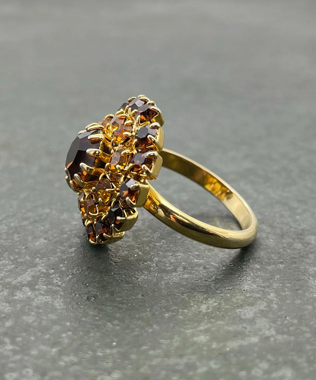 【USA輸入】ヴィンテージ アンバー  ビジュー リング/Vintage Amber Bijou Ring