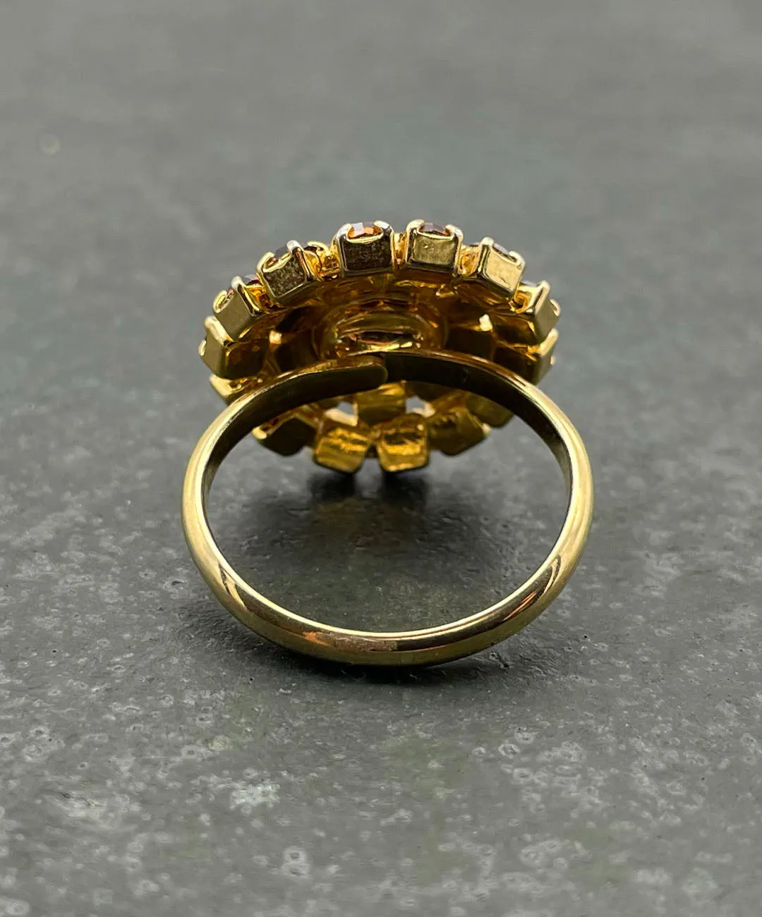 【USA輸入】ヴィンテージ アンバー  ビジュー リング/Vintage Amber Bijou Ring