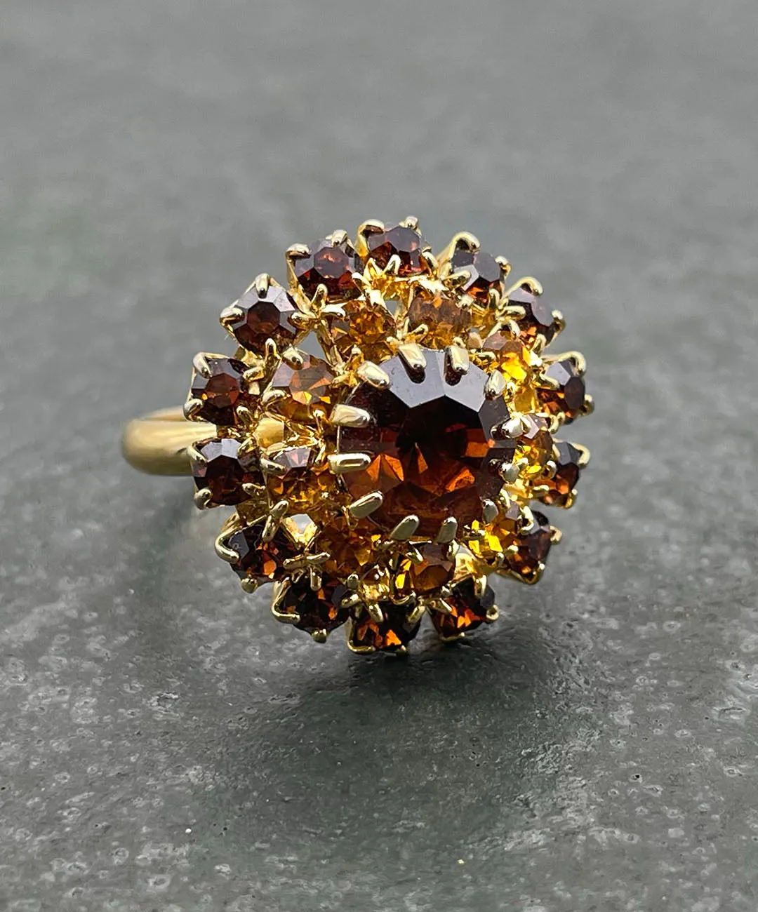 【USA輸入】ヴィンテージ アンバー  ビジュー リング/Vintage Amber Bijou Ring