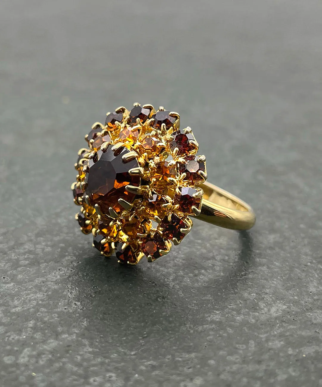 【USA輸入】ヴィンテージ アンバー  ビジュー リング/Vintage Amber Bijou Ring