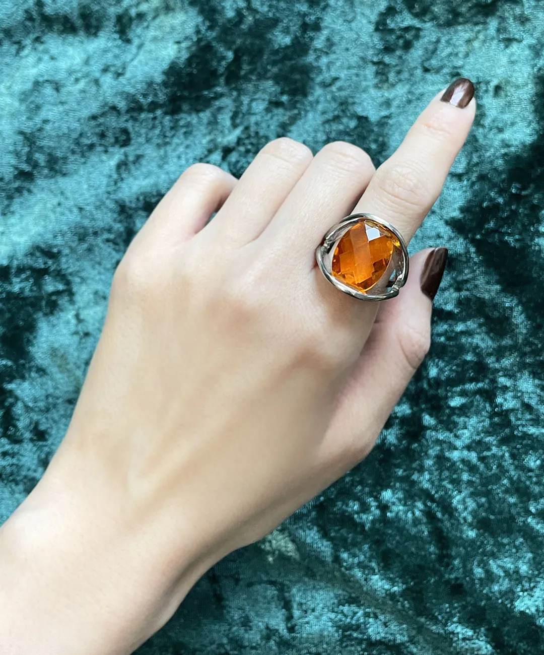 【USA輸入】ヴィンテージ オレンジ ビジュー リング/ Vintage Orange Bijou Ring