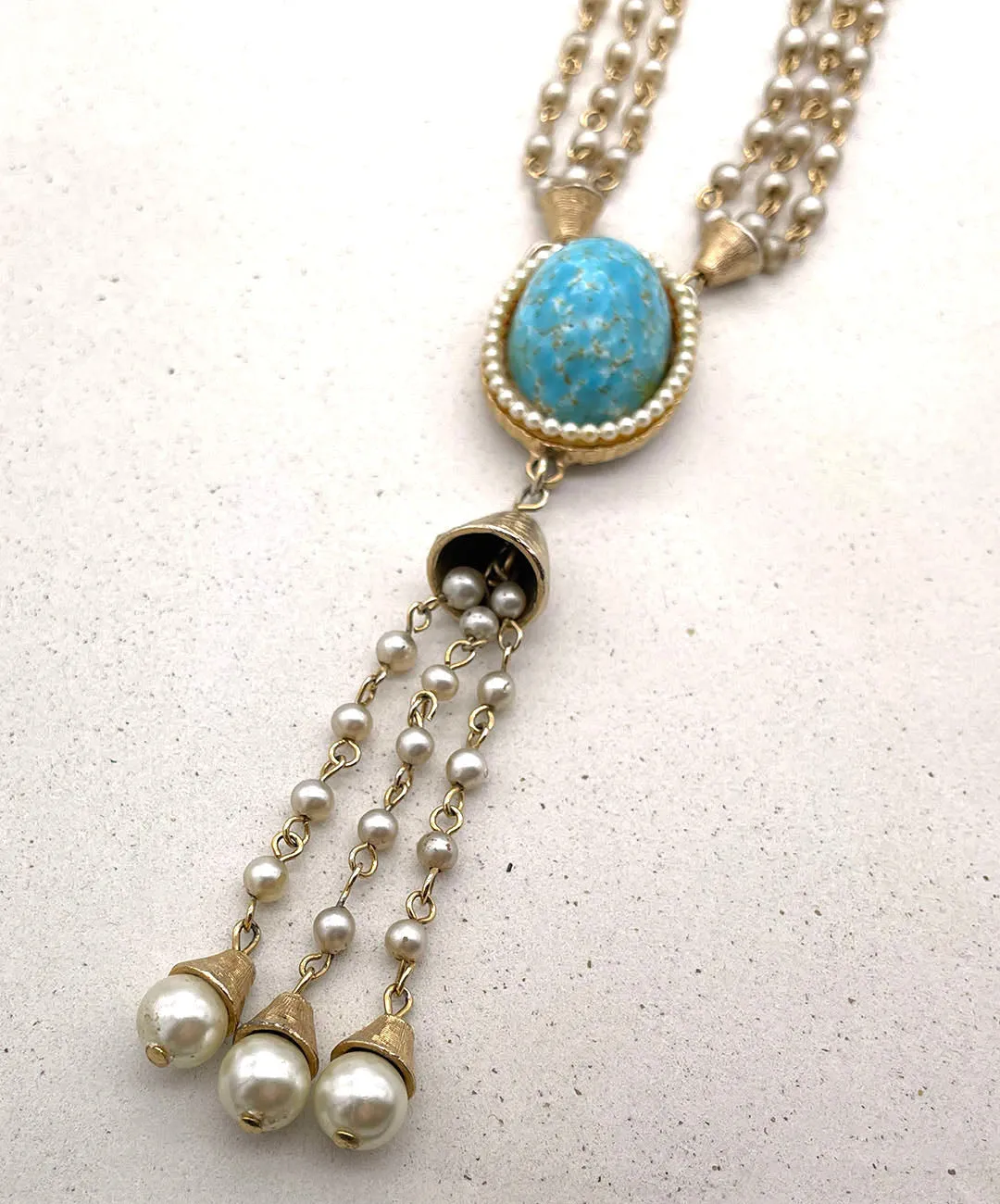 【USA輸入】ヴィンテージ ターコイズ パール ネックレス/Vintage Turquoise Pearl Necklace