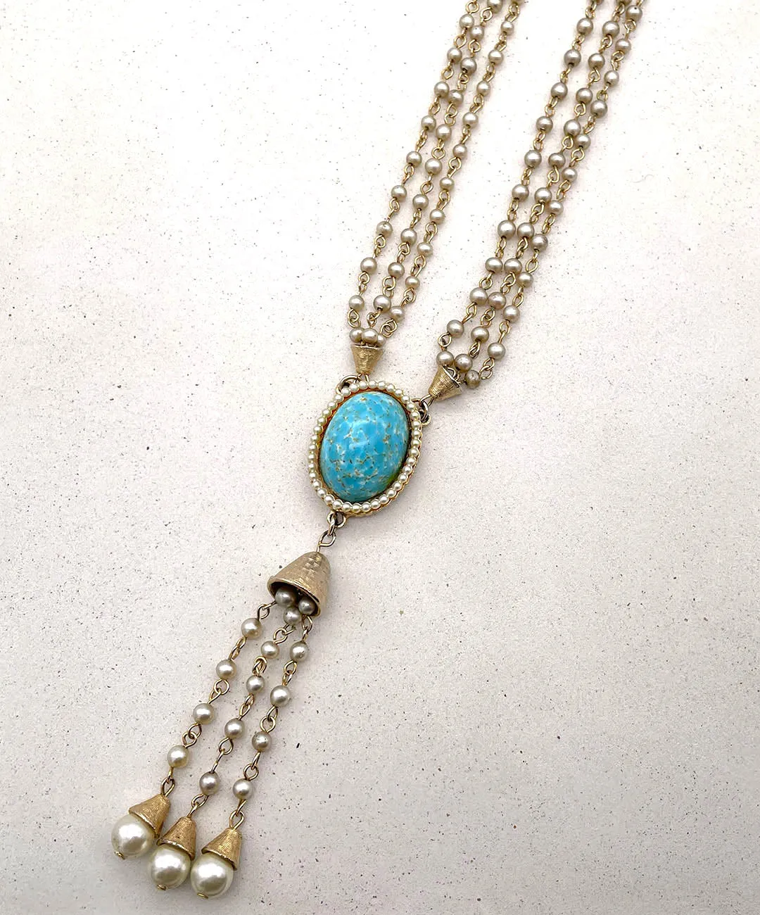 【USA輸入】ヴィンテージ ターコイズ パール ネックレス/Vintage Turquoise Pearl Necklace