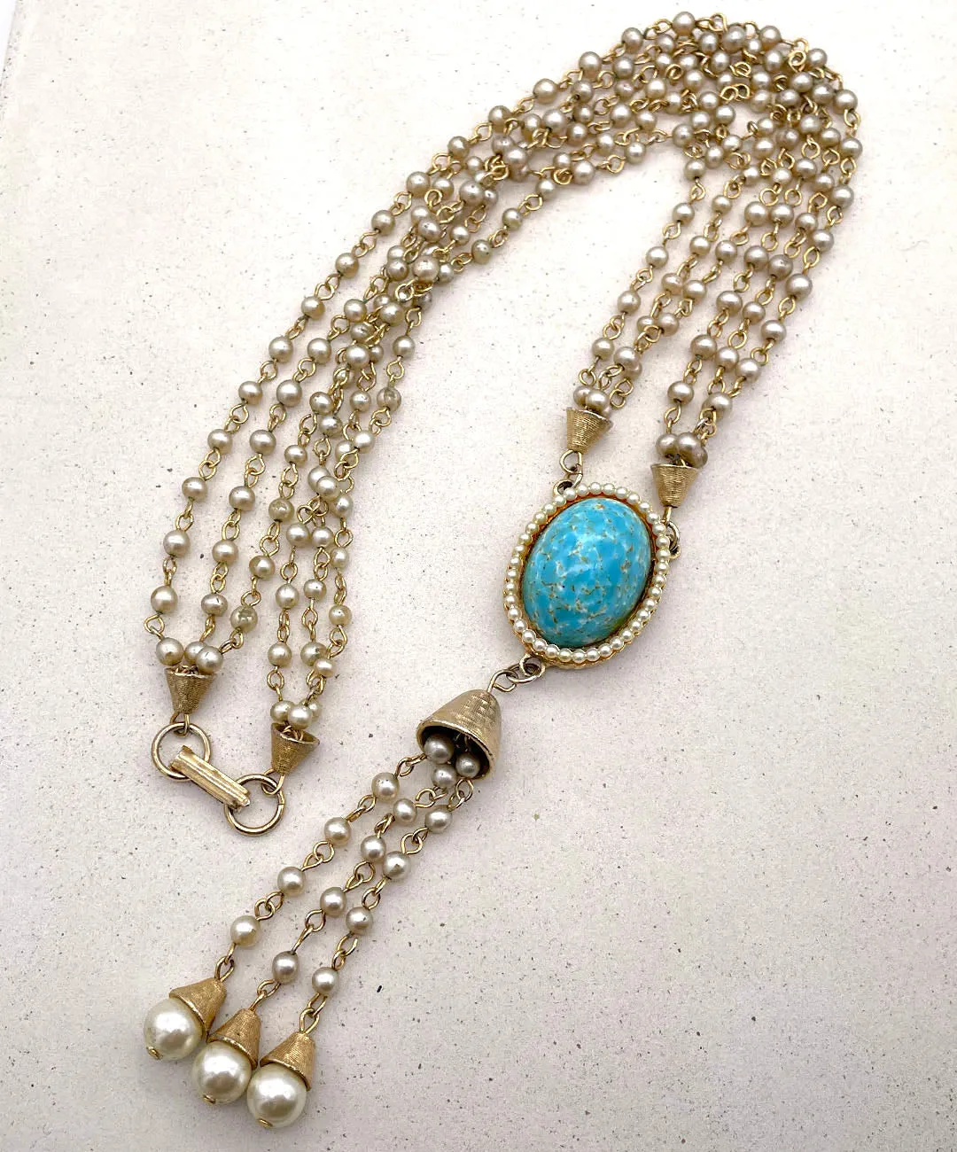 【USA輸入】ヴィンテージ ターコイズ パール ネックレス/Vintage Turquoise Pearl Necklace