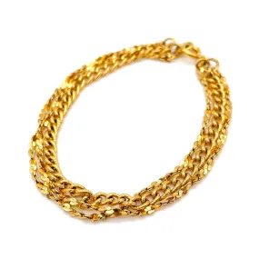 【USA輸入】ヴィンテージ トリプルチェーン ゴールド ブレスレット/Vintage Triple Chain Gold Bracelet