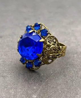 【USA輸入】ヴィンテージ ロイヤルブルー ビジュー リング/Vintage Royal Blue Bijou Ring