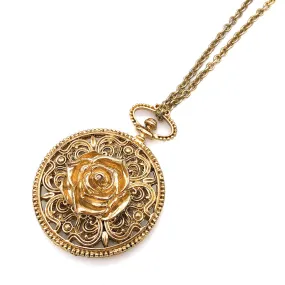 【USA輸入】ヴィンテージ ローズ ペンダント ロング ネックレス/Vintage Rose Pendant Long Necklace