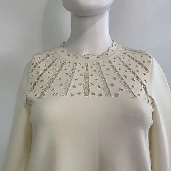 Valentinocream high neck open front top