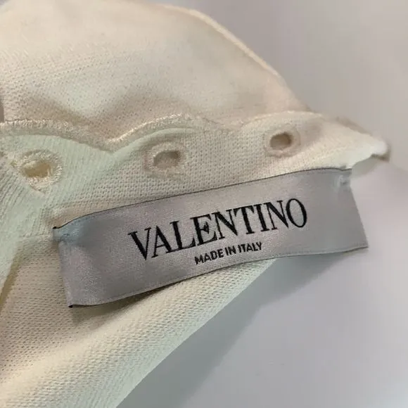 Valentinocream high neck open front top