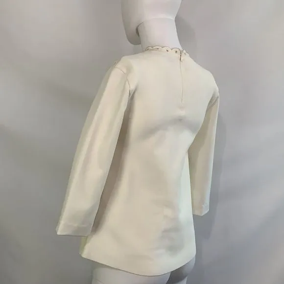 Valentinocream high neck open front top