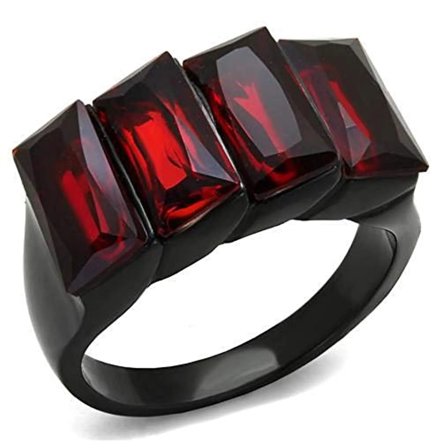 WildKlass Stainless Steel Ring IP Black Women Synthetic Siam