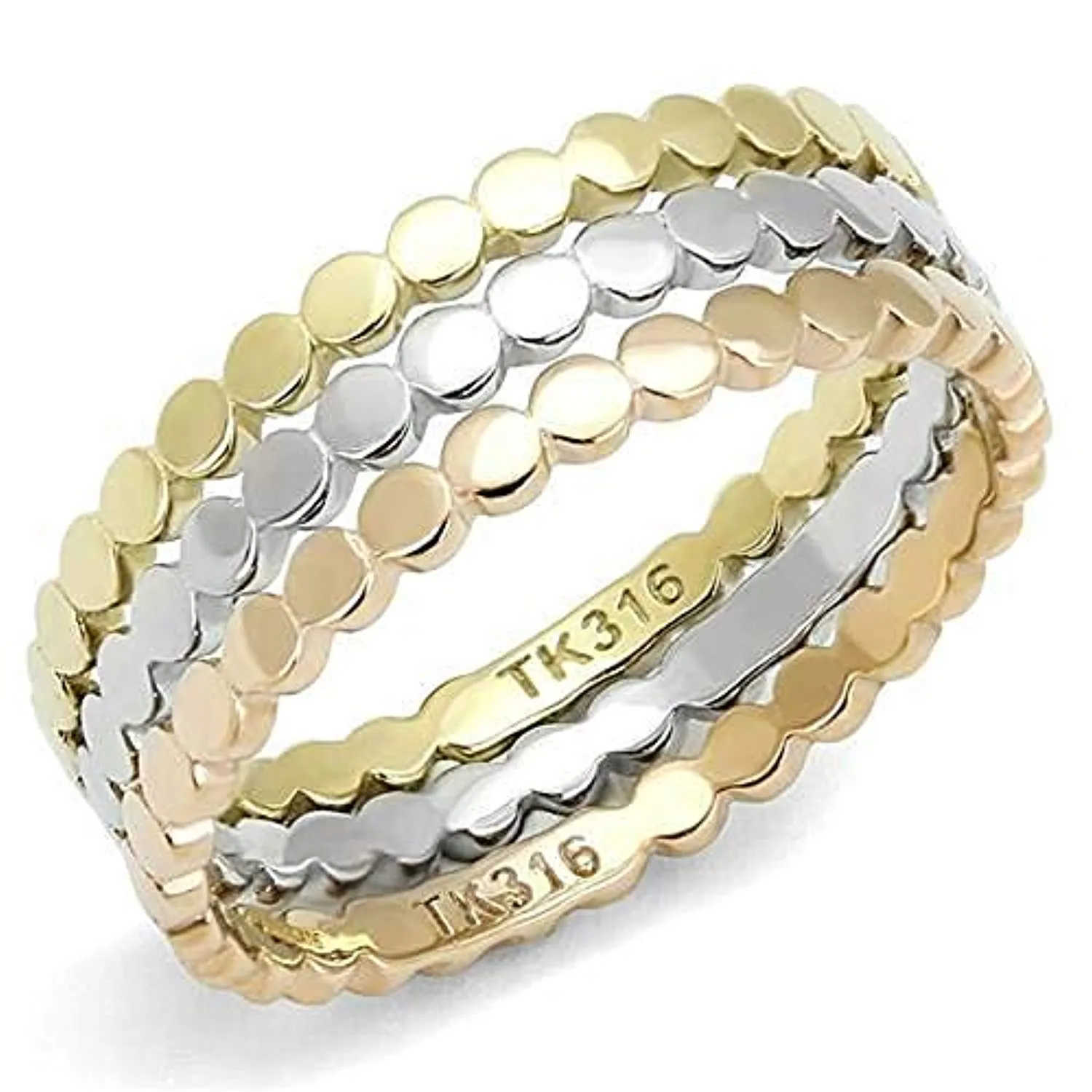 WildKlass Stainless Steel Ring IP Gold & IP Rose Gold Women