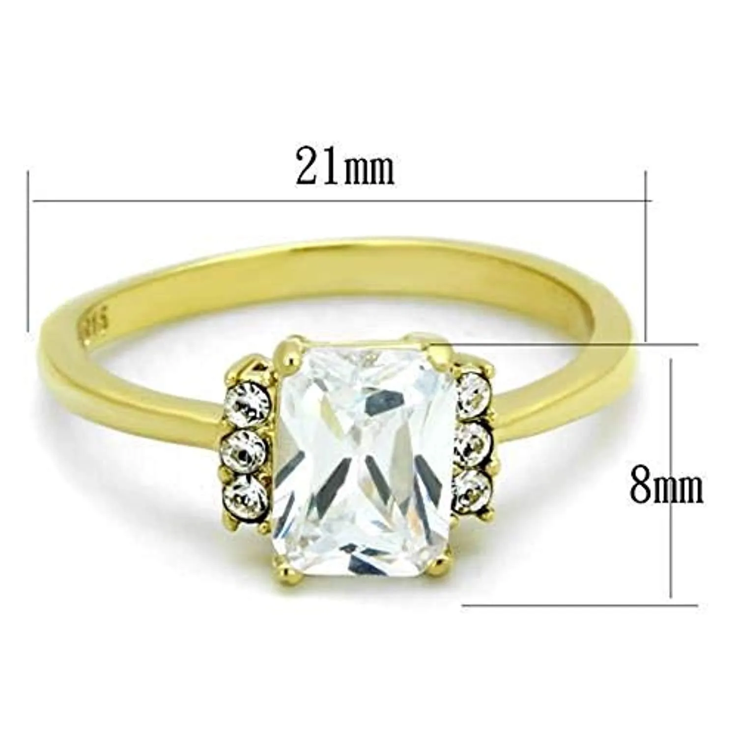 WildKlass Stainless Steel Ring IP Gold Women AAA Grade CZ Clear