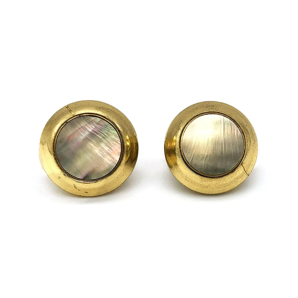 【アイルランド輸入】ヴィンテージ オランダ製 マザーオブパール イヤリング/Vintage Mother of Pearl Clip On Earrings