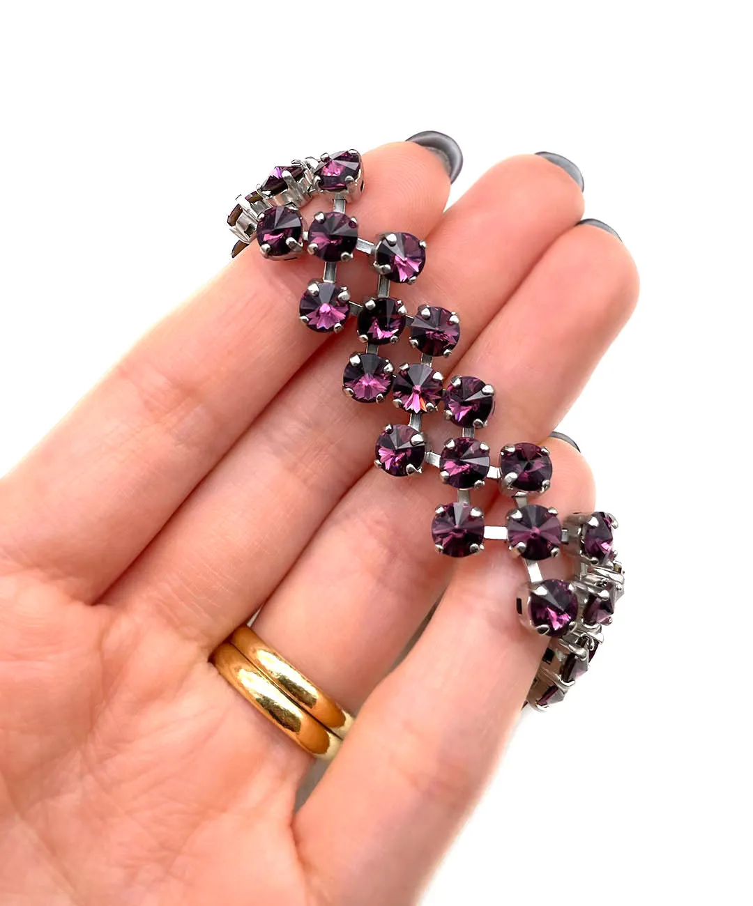 【ドイツ買付】ヴィンテージ SEIBOTH アメジストパープル ビジュー ブレスレット/Vintage SEIBOTH Amethyst Bijou Bracelet