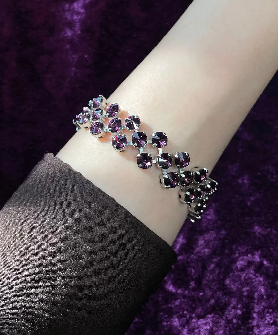 【ドイツ買付】ヴィンテージ SEIBOTH アメジストパープル ビジュー ブレスレット/Vintage SEIBOTH Amethyst Bijou Bracelet